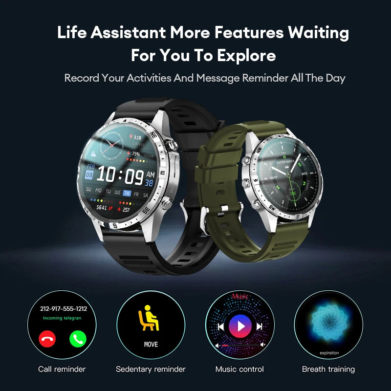 Aolon GT5pro Smart Watch Men 1.6 inch Full Screen HD Bluetooth Call 100+Sport Fitness Tracker Waterproof Smartwatch With compass