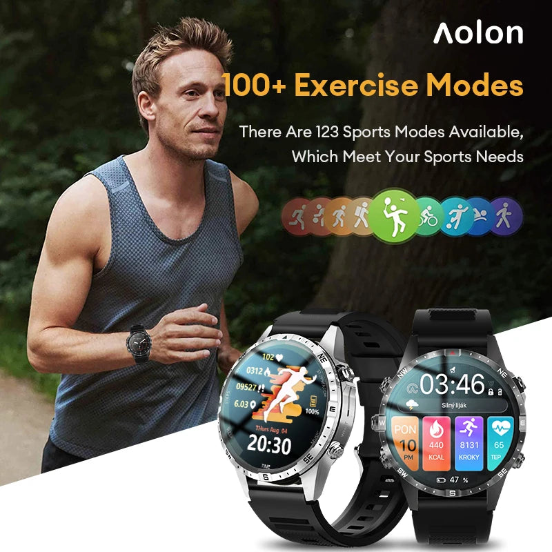 Aolon GT5pro Smart Watch Men 1.6 inch Full Screen HD Bluetooth Call 100+Sport Fitness Tracker Waterproof Smartwatch With compass