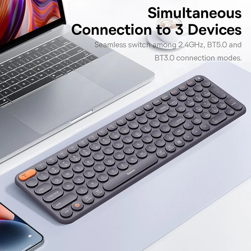 Baseus Keyboard Wireless 2.4G Bluetooth 5.0 for iPad MacBook with Numeric Keycap Ergonomic Office Game Tablet Laptop PC Keyboard