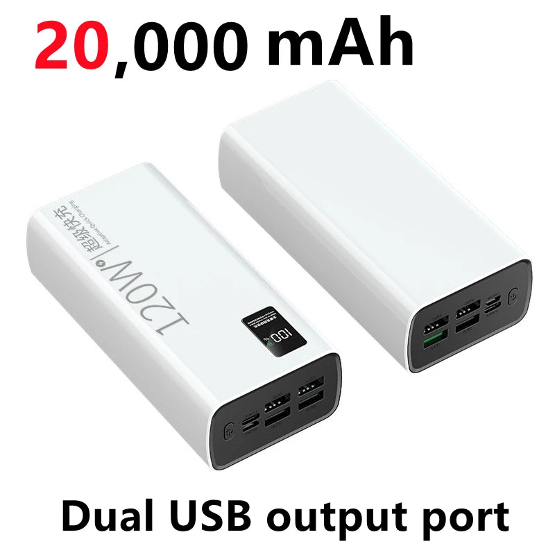 120W Power Bank For Xiaomi  Super Fast Charging 200,000mAh Ultralarge Capacity For  External Battery For Cell Phones, Laptops