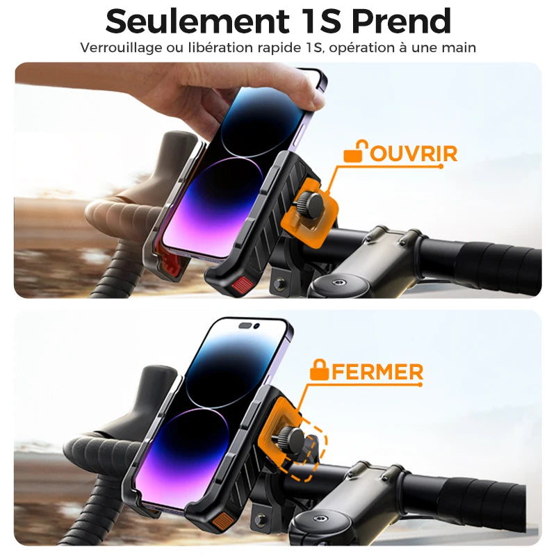 Joyroom 2024 Bike Phone Holder Universal One-hand Operation Bicycle Motorcycle Phone Holder For 4.7-7" Mobile Phone Shockproof