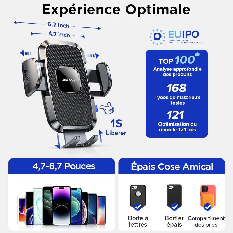 Dashboard Phone Holder for Car【360° Widest View】9in Flexible Long Arm, Universal Handsfree Auto Windshield Air Vent Phone Mount